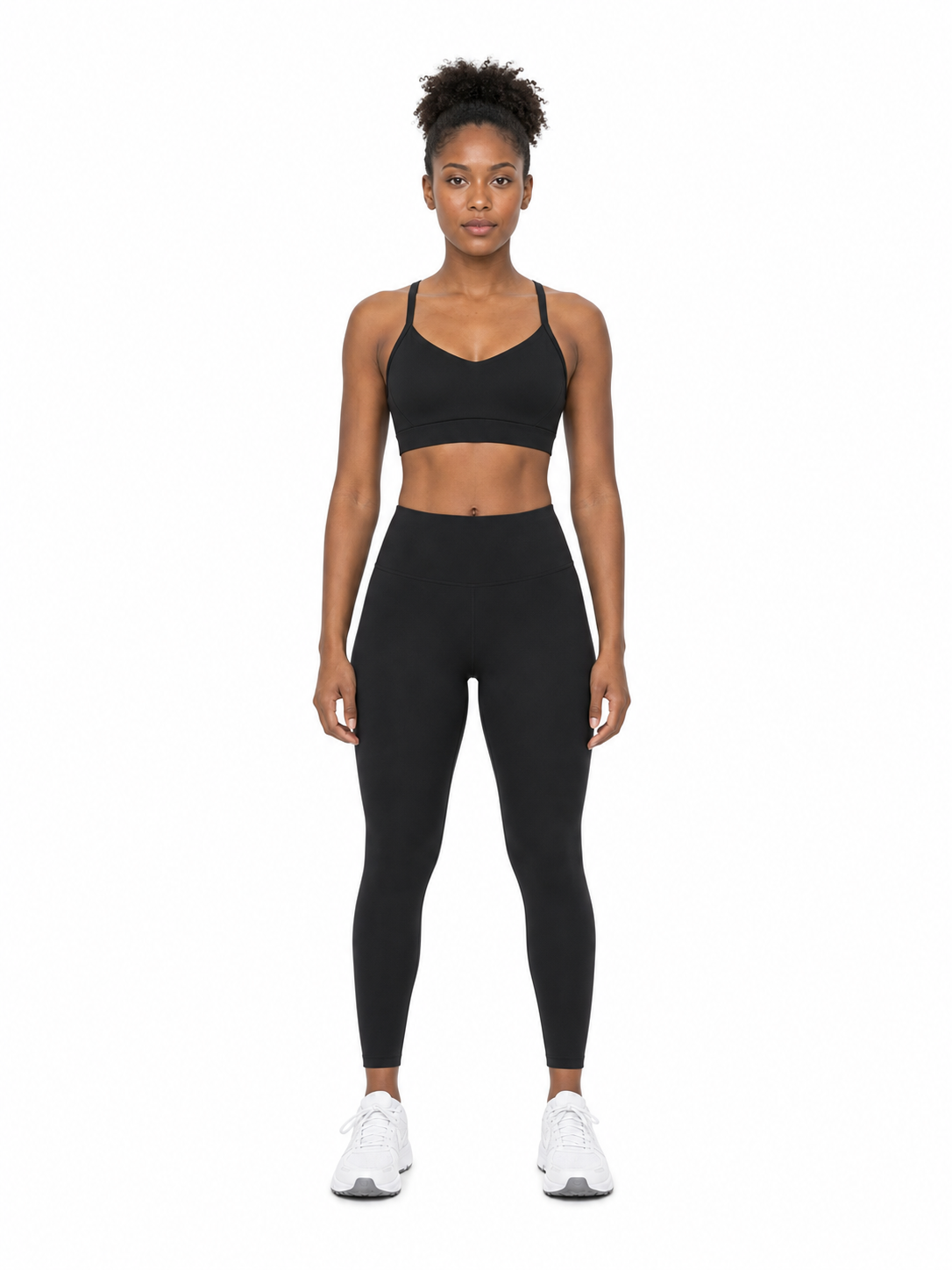 Women's Tight Cropped Sports Bra front model view