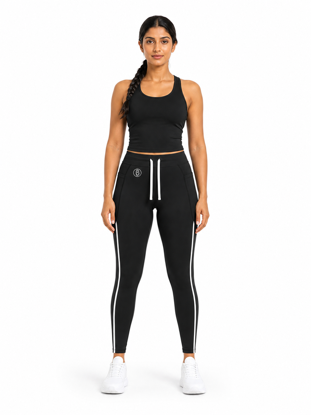 Women’s Color Block Yoga Leggings front model view