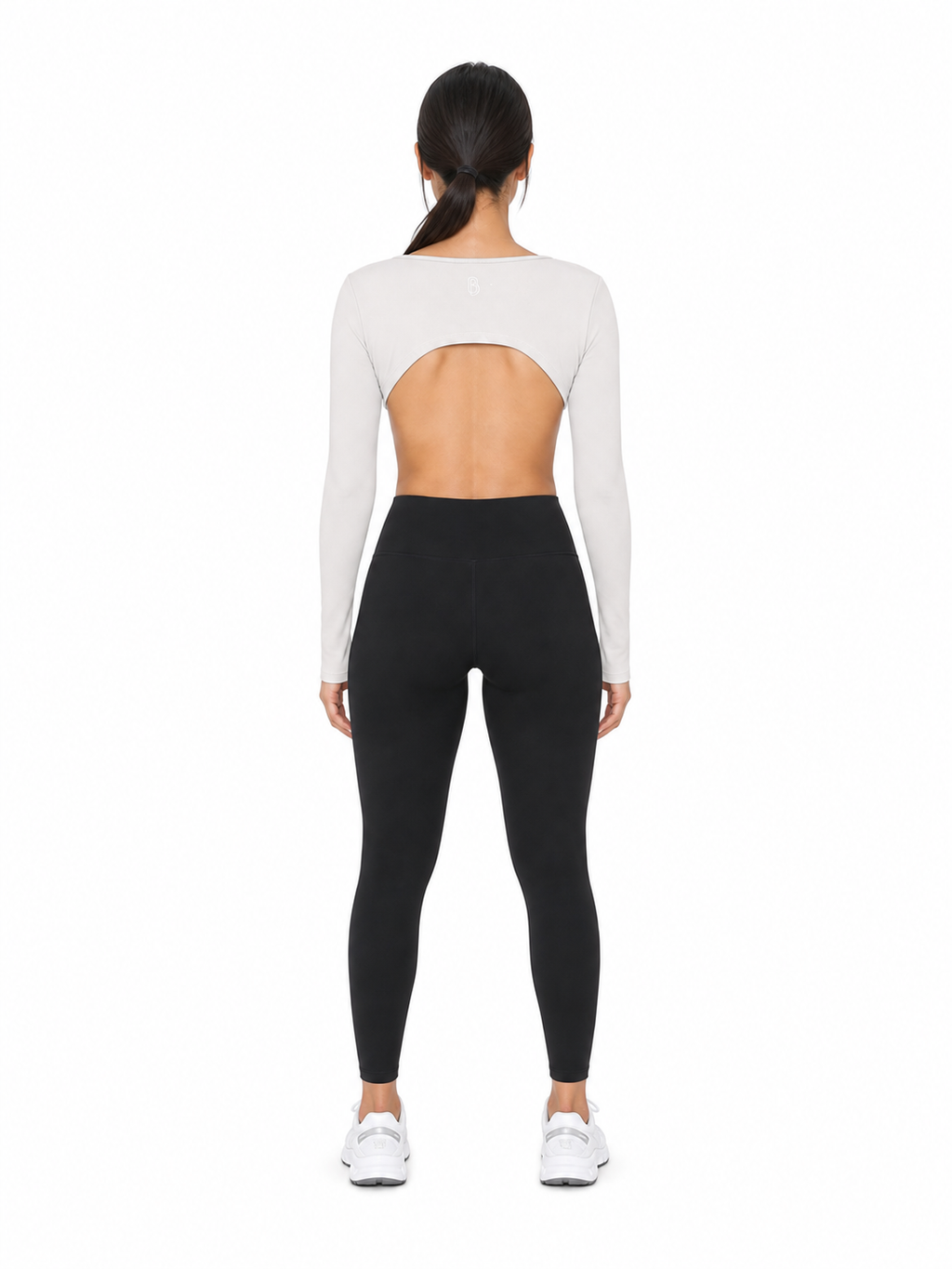 Women’s Cutout Long Sleeve Yoga Shrug back model view