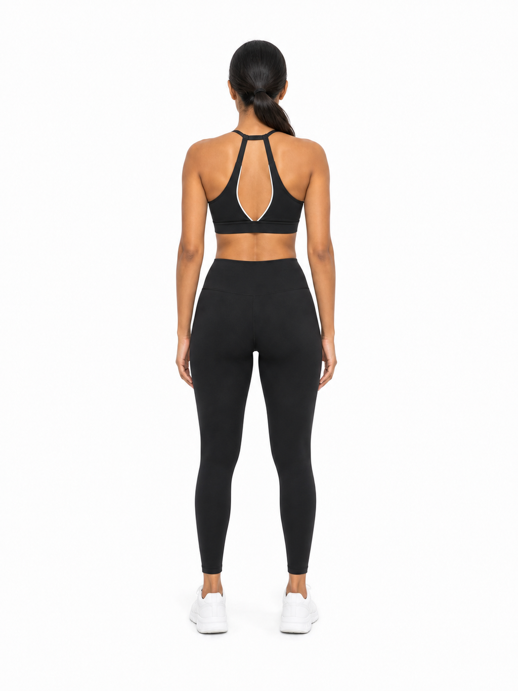 Women’s Halter Neck Yoga Sports Bra back model view