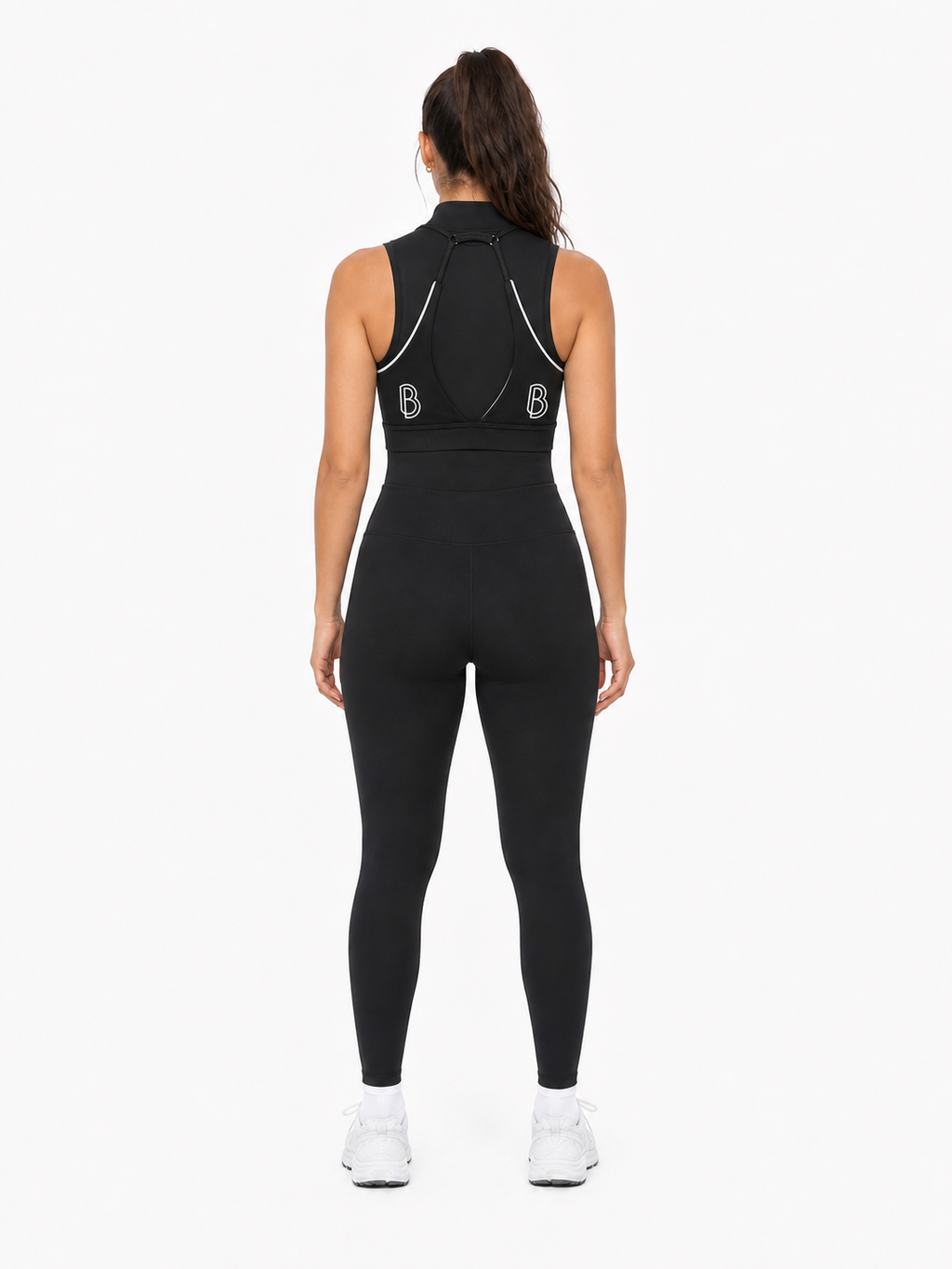 Women’s Halter Neck Yoga Sports Bra back model view