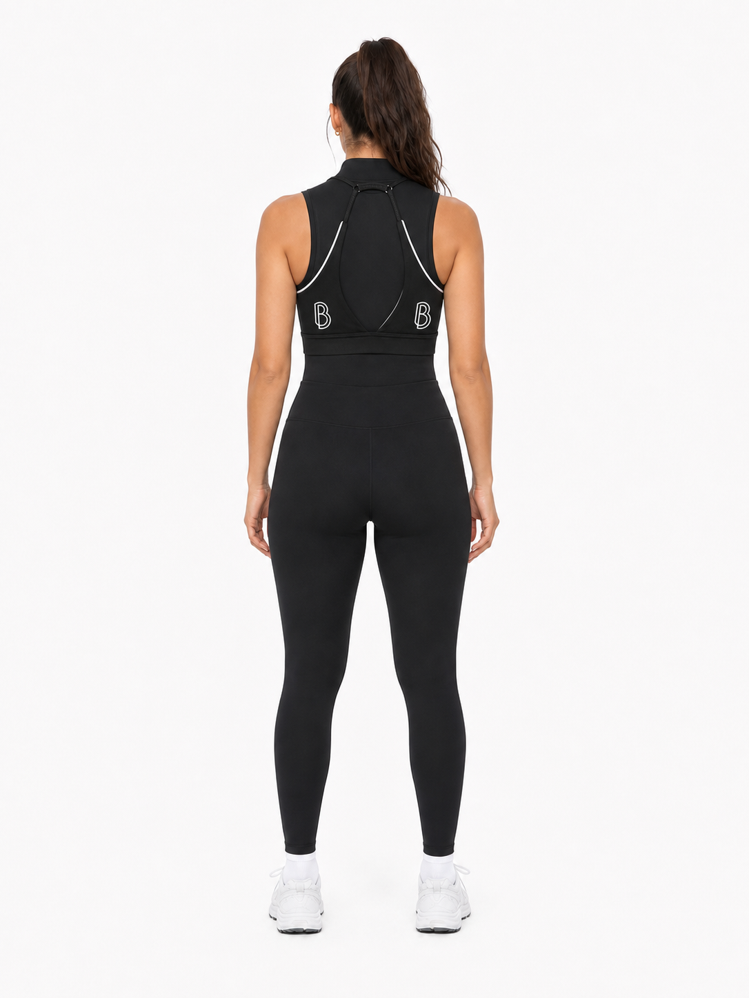 Women’s Halter Neck Yoga Sports Bra back model view