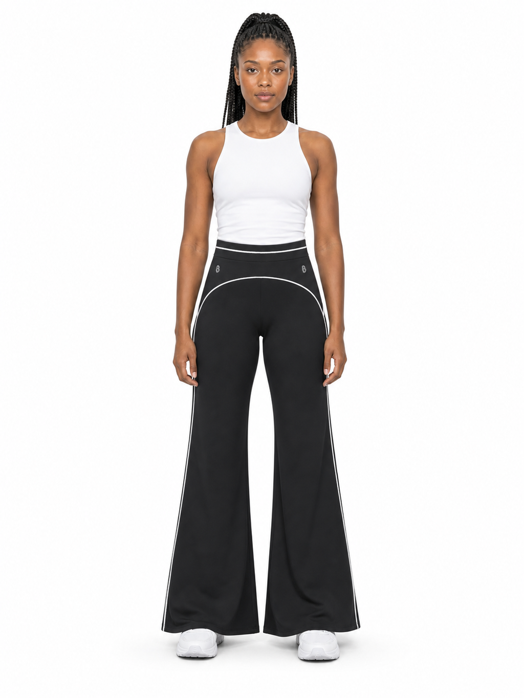 Women’s High Rise Flared Yoga Pants front model view