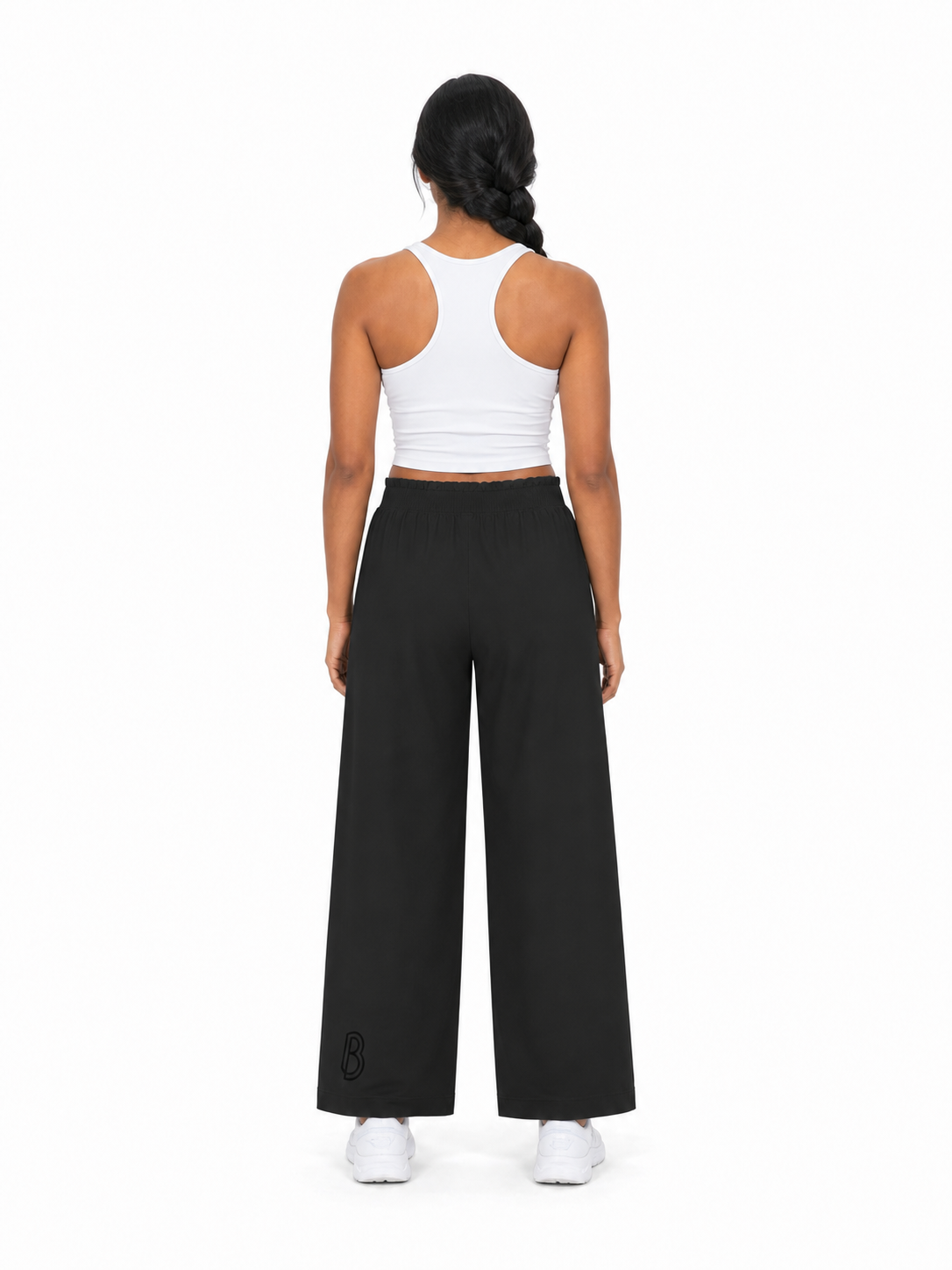 Women’s High Rise Wide Leg Pants back model view