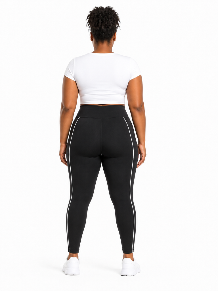Women’s High-Waist Tapered Leggings back model view