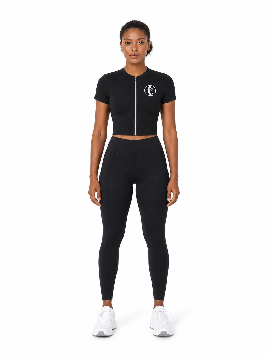 Women’s Paneling Full Zip T-Shirt front model view