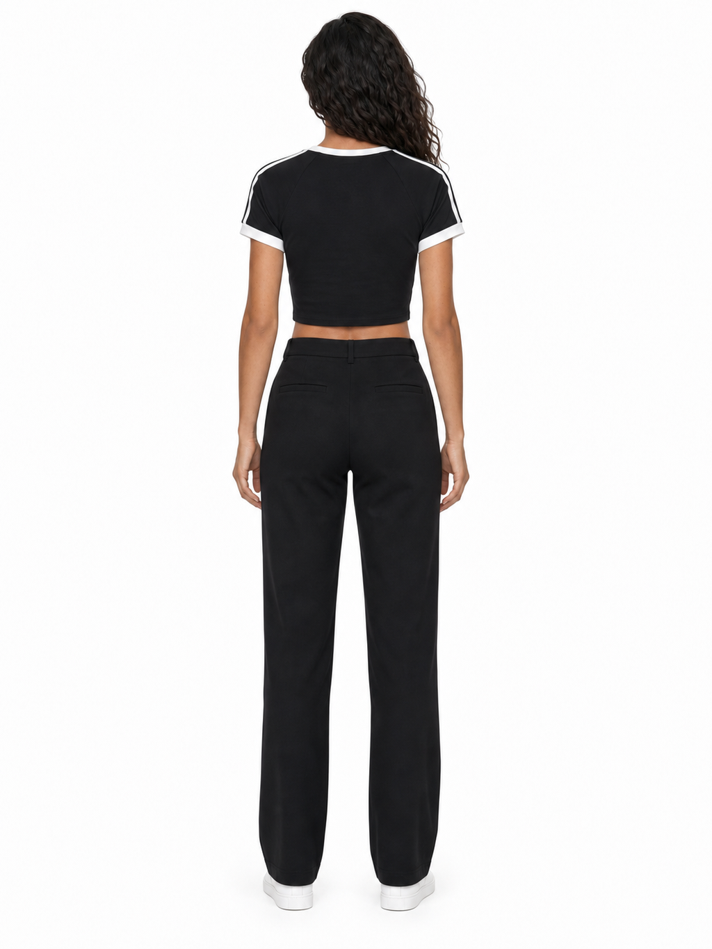 Women’s Raglan Crop T-Shirt back model view